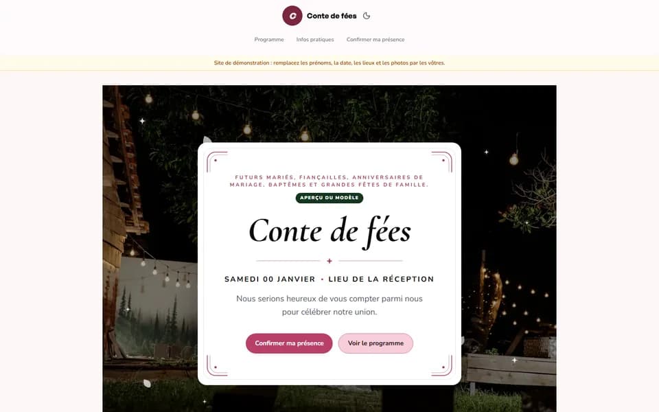 Preview of the Fairy Tale template