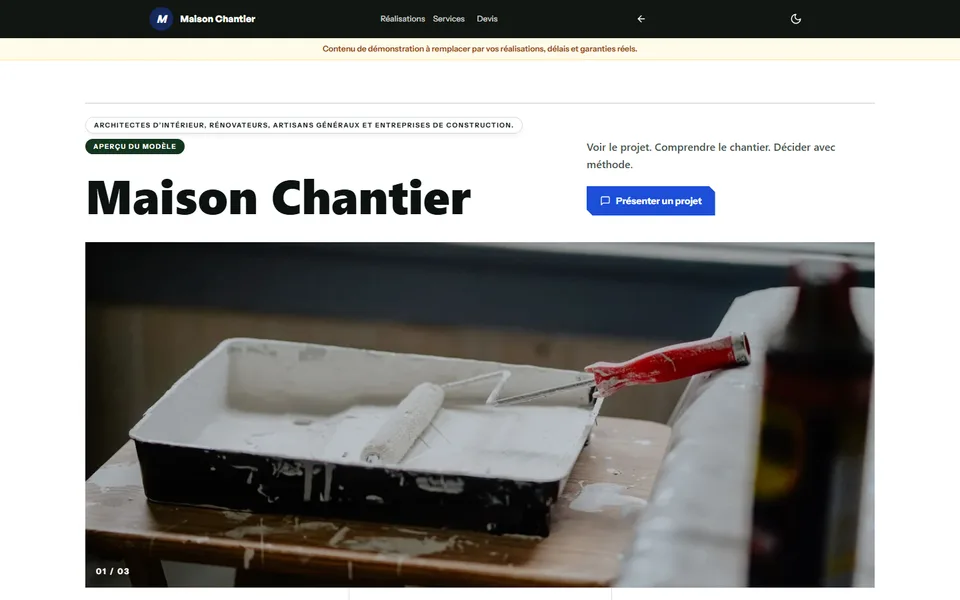 Preview of the House & Site template