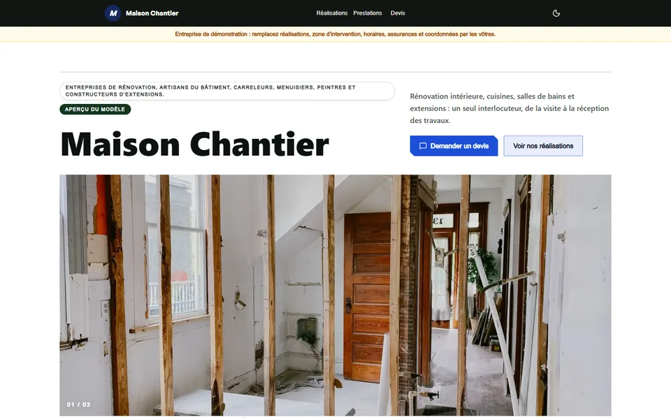 Preview of the House & Site template