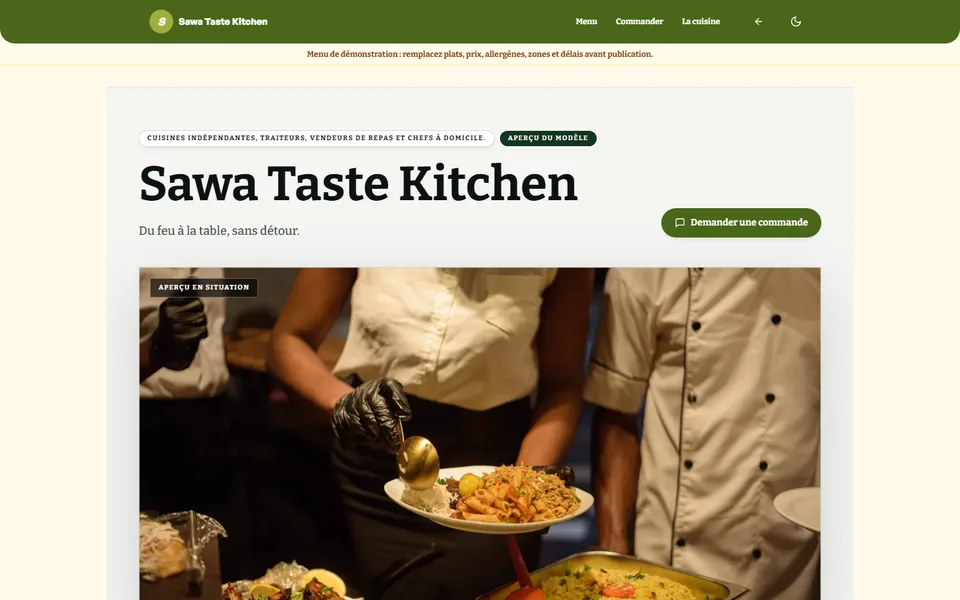 Preview of the Sawa Taste Kitchen template