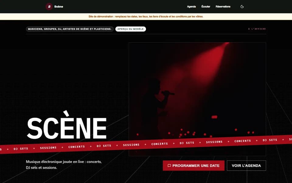 Preview of the Stage template