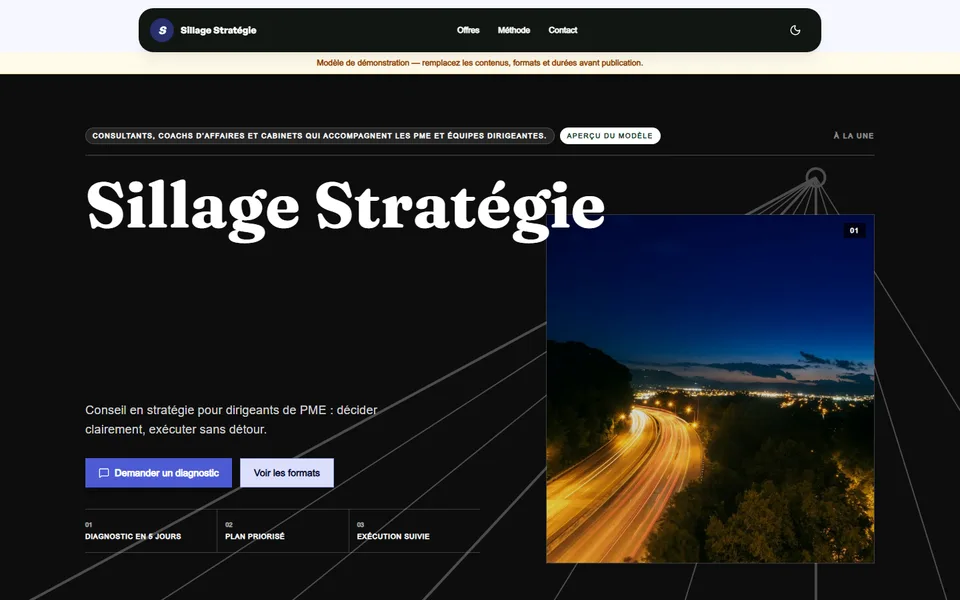 Preview of the Sillage Strategy template